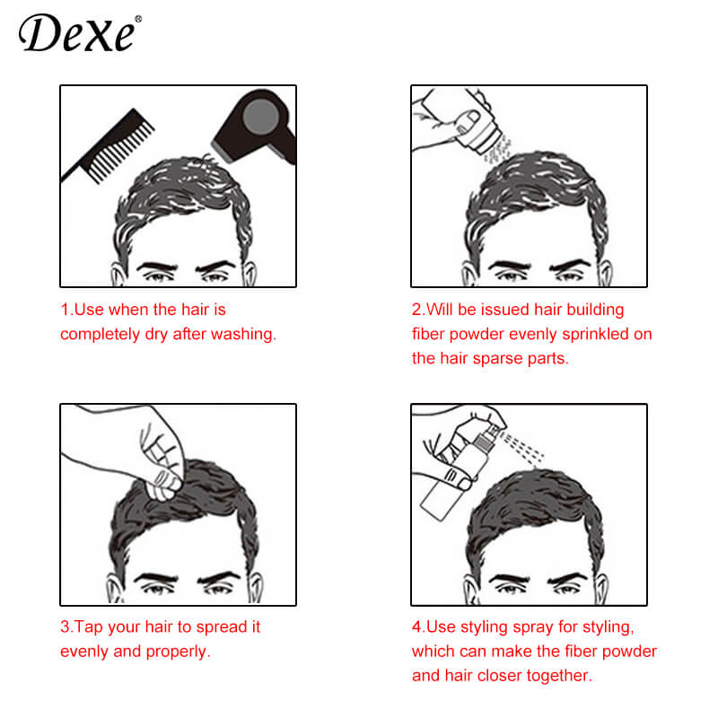 Hair Building Fibers 22g - Black Hair Shampoo | Hair Building Fibers |  Manufacturer | DEXE