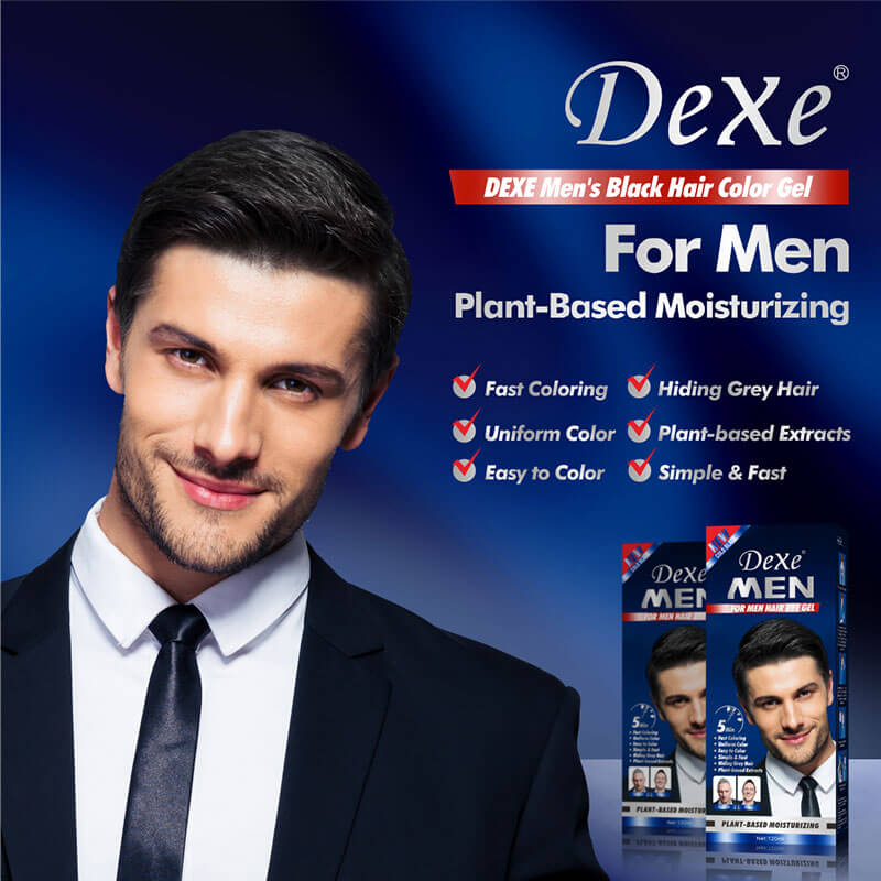 Dexe Men's Black Hair Color Gel 120ml - Black Hair Shampoo | Hair Building Fibers | Manufacturer | DEXE Dexe Men's Black Hair Color Gel 120ml - Black Hair Shampoo | Hair Building Fibers | Manufacturer | DEXE
